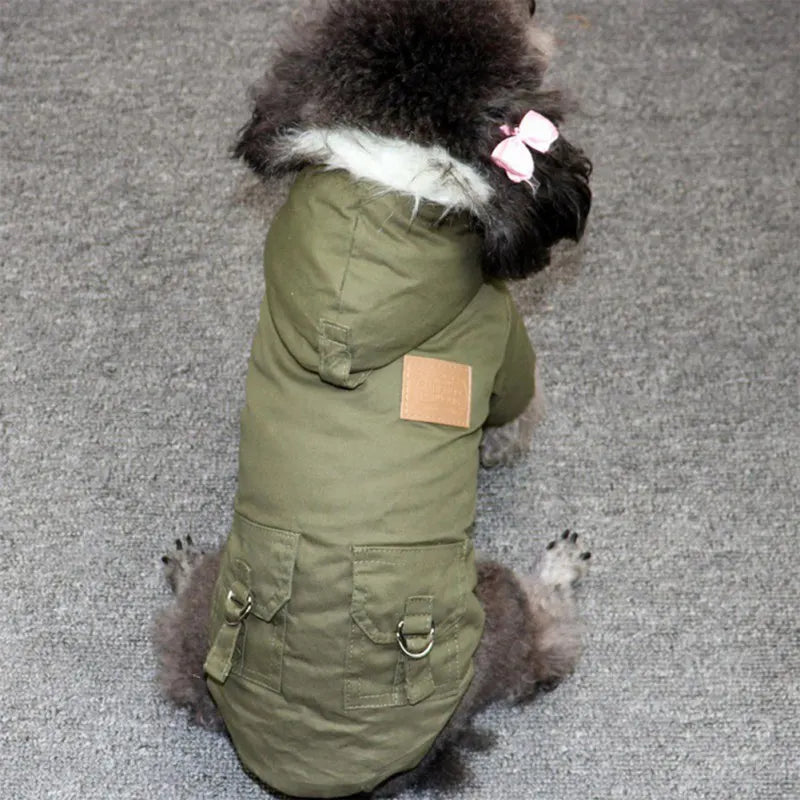Winter Clothes Coat Jacket For Small Medium Dogs with Hoodie Pets Clothing