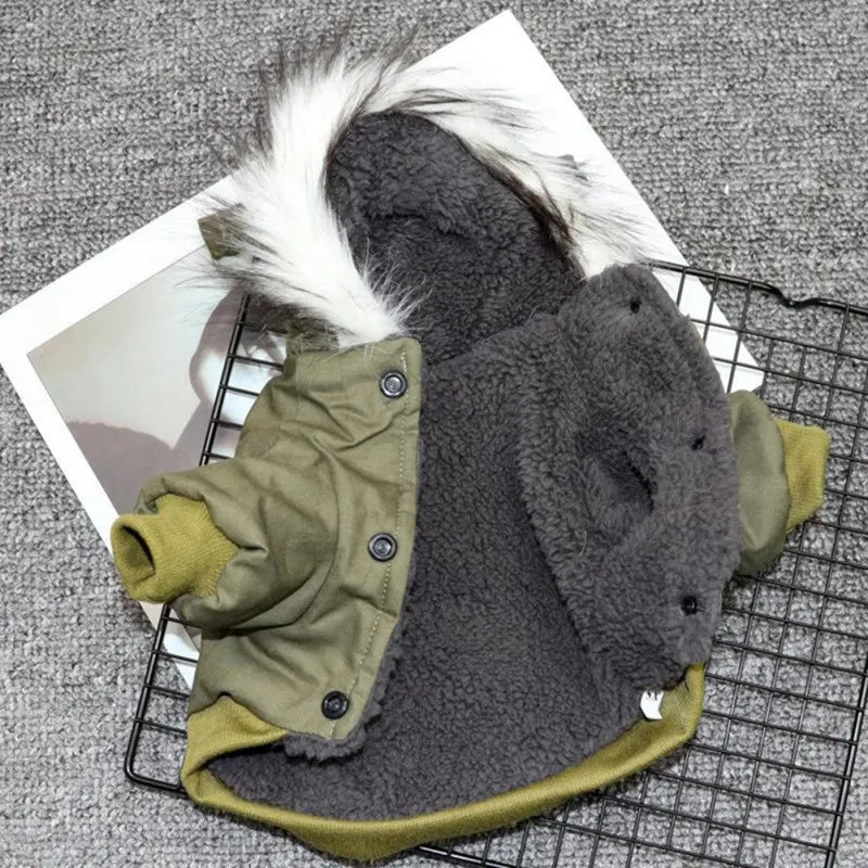 Winter Clothes Coat Jacket For Small Medium Dogs with Hoodie Pets Clothing