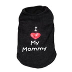 Summer Heart Letters Print I Love My Mommy T-Shirts Apparel For Small Dogs