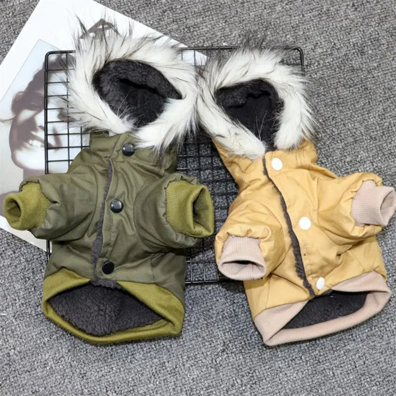 Winter Clothes Coat Jacket For Small Medium Dogs with Hoodie Pets Clothing