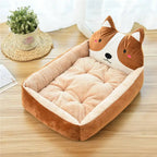 Cute Cartoon Pet Beds for Small Medium Dogs Winter Warm Washable