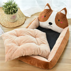 Cute Cartoon Pet Beds for Small Medium Dogs Winter Warm Washable