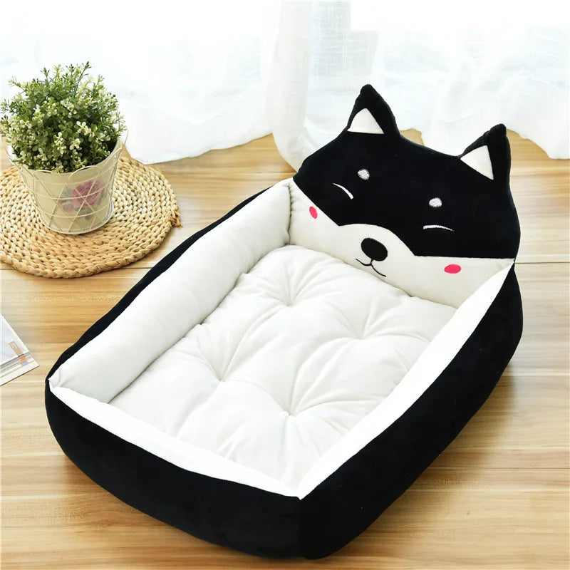 Cute Cartoon Pet Beds for Small Medium Dogs Winter Warm Washable