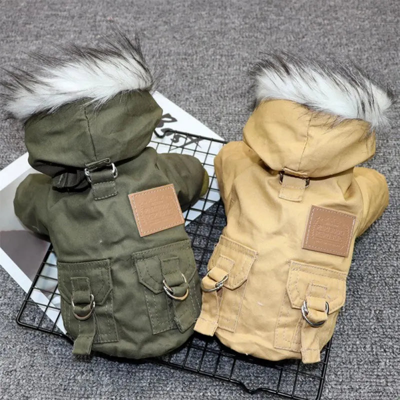 Winter Clothes Coat Jacket For Small Medium Dogs with Hoodie Pets Clothing