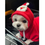 Elk Santa Claus Small Dog Hoodies Christmas
