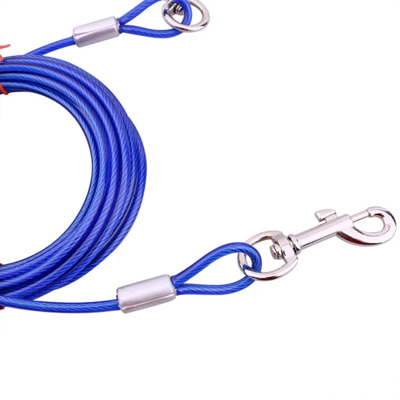 3M/5M/10M Pet Leashes For Two Dogs Tie Out Cable Outdoor Steel Wire