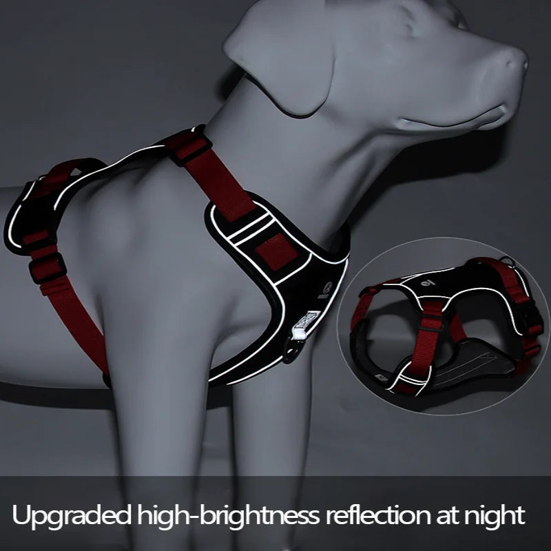 Dog Harness Reflective Tactical Vest Waterproof Oxford Cloth Pet Accessories Supplies