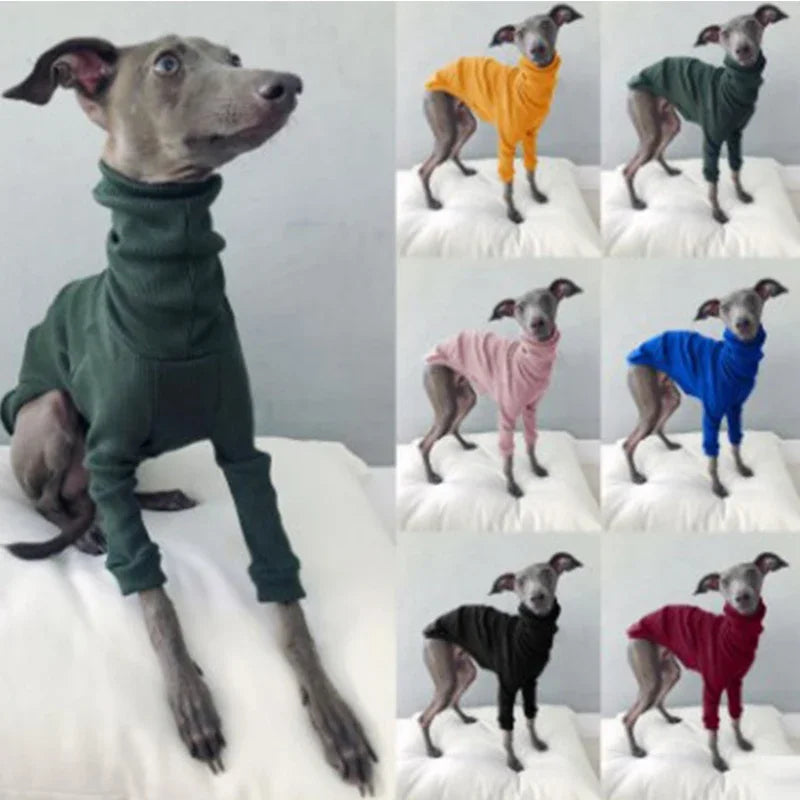 Spring Autumn High Collar Two-legged Whippet Turtleneck Pajamas Dog Supplies