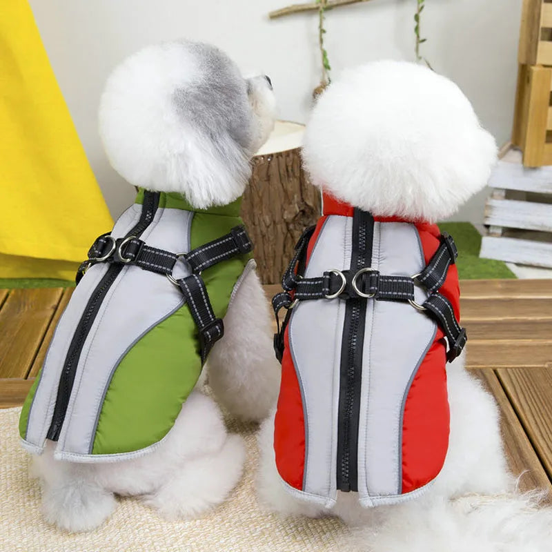 Reflective Jacket Winter Warm Harness Vest Clothing For Small Dogs