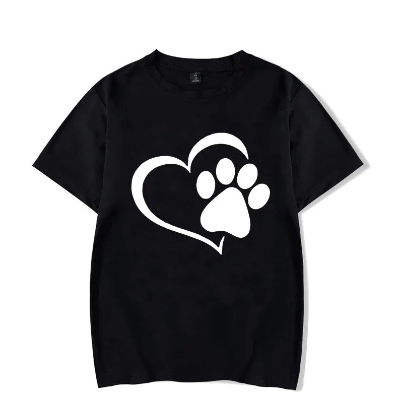 Luminous T-Shirt Women Top-Tees Clothes Graphic Dog Paw