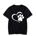 Luminous T-Shirt Women Top-Tees Clothes Graphic Dog Paw