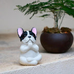 Sitting Figurine Dog Sculpture Yoga Meditation
