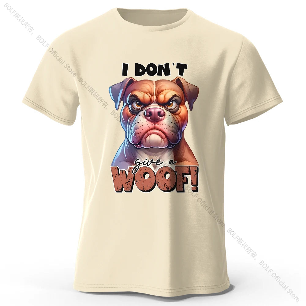 Funny Cartoon Dog Doodle Print 100% Cotton T-Shirt, Ultra Soft Round Neck Short Sleeve