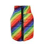 Rainbow Jacket Coat For Small Medium Dogs Winter Warm Fleece