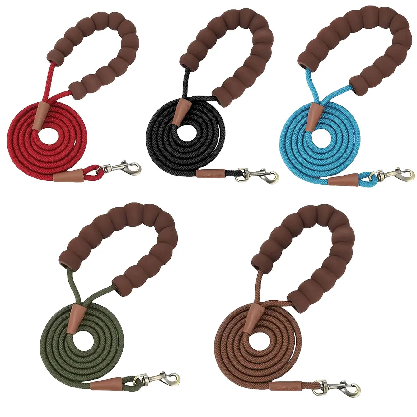 Pet dog leash, 1.5-meter high density rope, soft handle, alloy buckle.