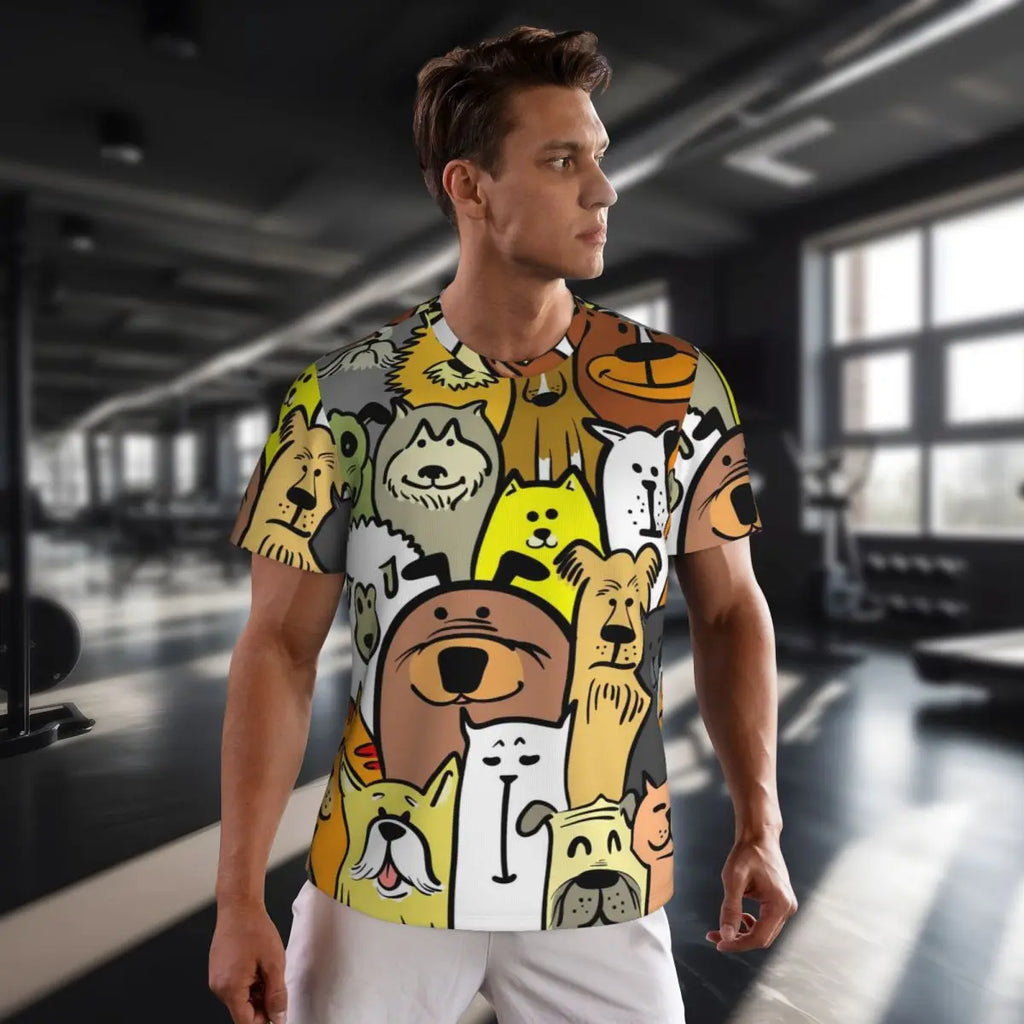 Cartoon Dog Running T Shirt Summer Funny Animal Print Design Tops