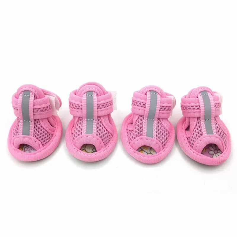 4pc/set Summer Non-slip Breathable Dog Sandals for Small Dogs