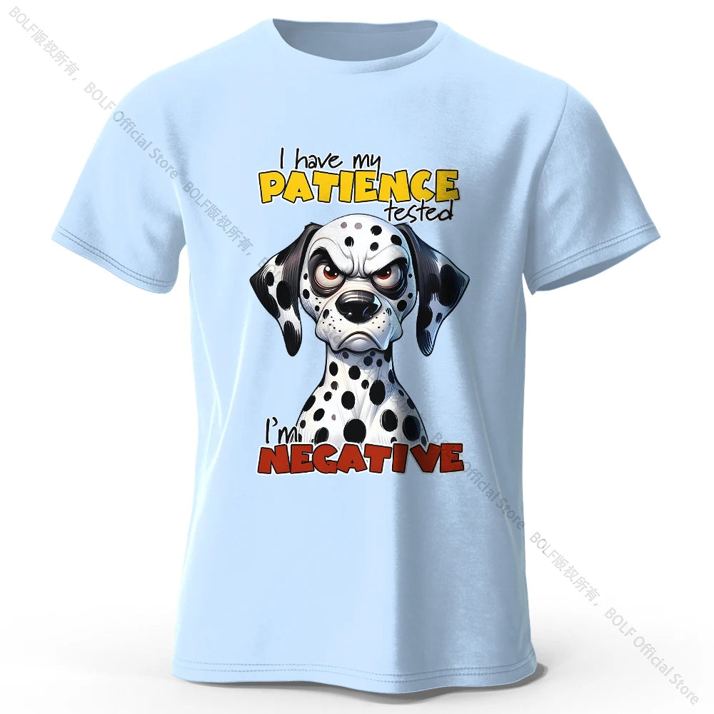 Cartoon Dog Portrait Print 100% Cotton T-Shirt, Soft Fabric Round Neck Short Sleeve Tee