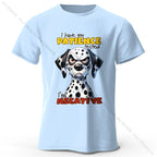 Cartoon Dog Portrait Print 100% Cotton T-Shirt, Soft Fabric Round Neck Short Sleeve Tee