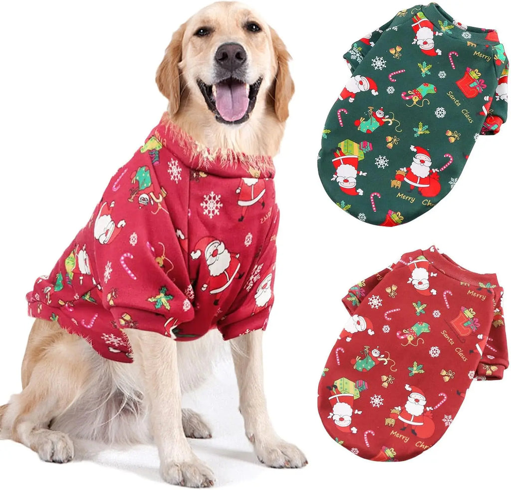 Dog Hoodies Christmas Sweater- Winter Warm Fleece Lined