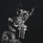 T-Shirt Streetwear Animal Graphic Doberman Dog Gun T Shirt Cotton Hipster