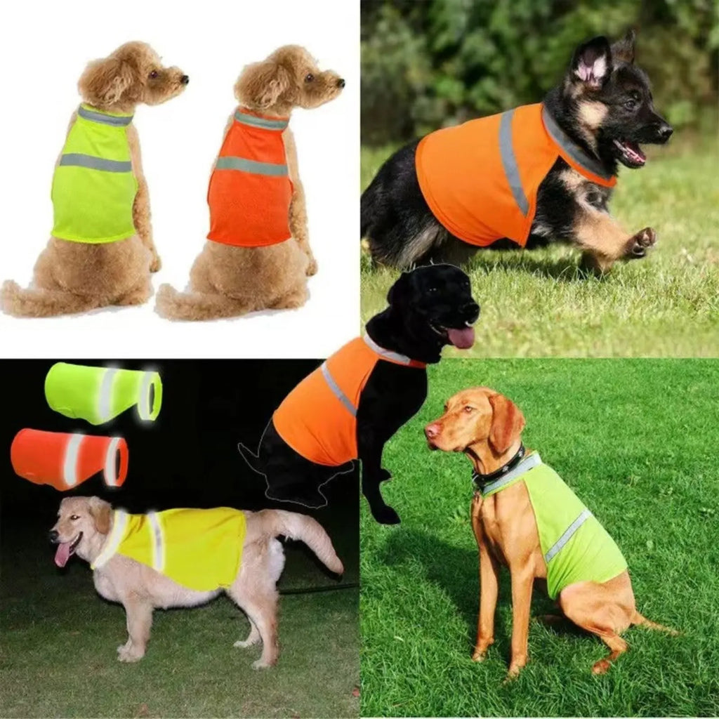 Reflective Dog Vest Night Safety Fluorescent Visibility Pet Coat Waterproof
