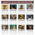2026 A4 Wall Calendar Cats Dogs Monthly Calendar