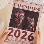 2026 Wall Calendar, 12 Months Cute Cat & Dog Pet Calendar 8.2 x 11.7 inch, from Jan 2026 - Dec 2026