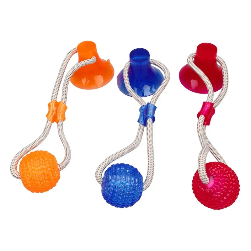 Pet Toys for Small Dogs with TPR Ball, Pet Tooth Cleaning Chewing Toy with Suction Cup