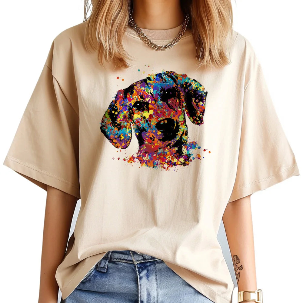 Dachshund t-shirts women funny harajuku clothing