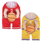Cute Dog Basketball Costume Holding Ball S/M/L Pet Breathable Sweatshirt