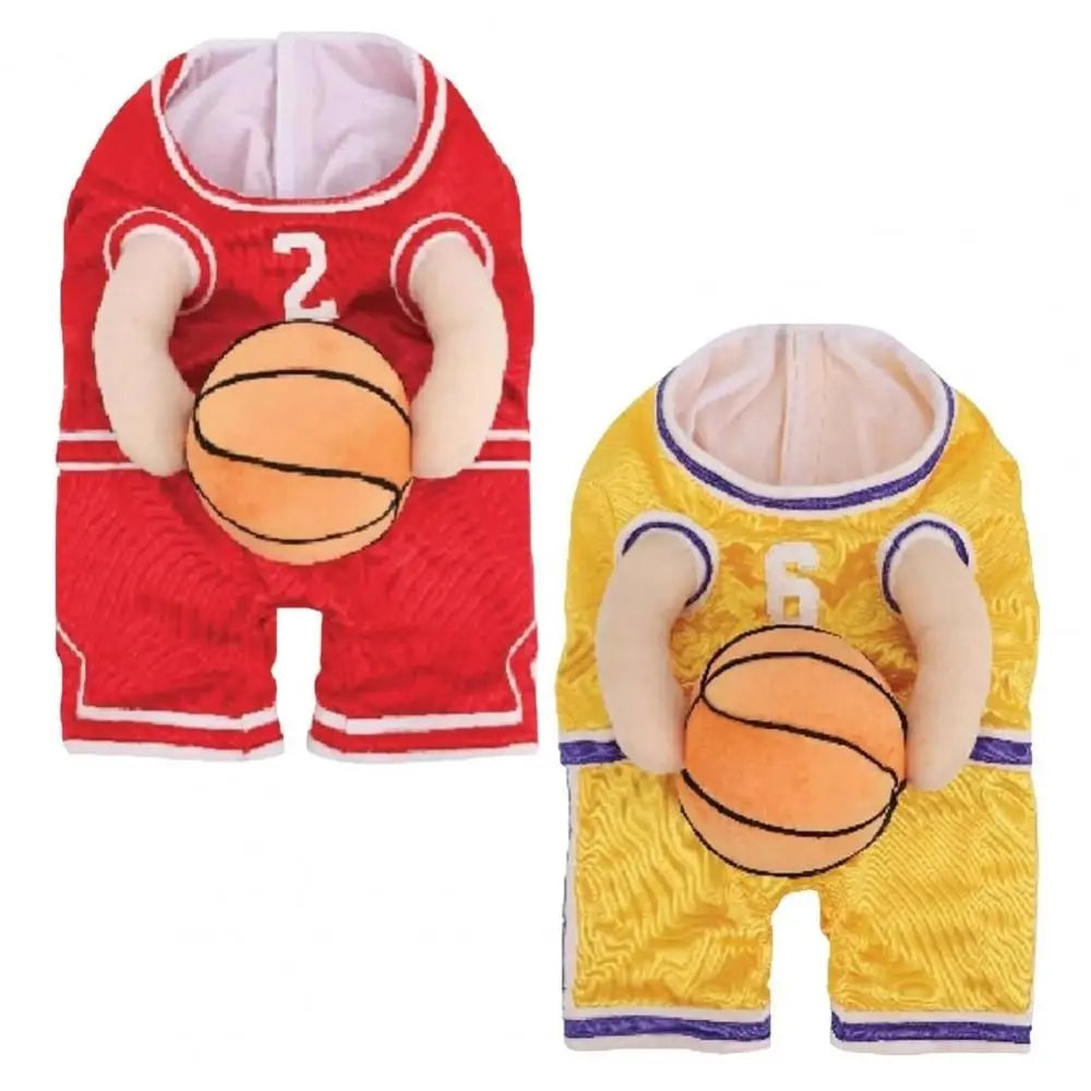 Cute Dog Basketball Costume Holding Ball S/M/L Pet Breathable Sweatshirt