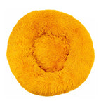 Round Pet Bed Super Soft Long Plush Winter Warm Sleeping