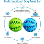 Dog Toy Interactive Rubber Ball Chewing Pet Tooth Cleaning Food Treat Feeder Silicone