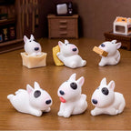 Cute Mini Bullhead Terrier Dog Figurines Micro Landscape﻿ Car Dashboard Home Desktop