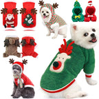 Elk Santa Claus Small Dog Hoodies Christmas
