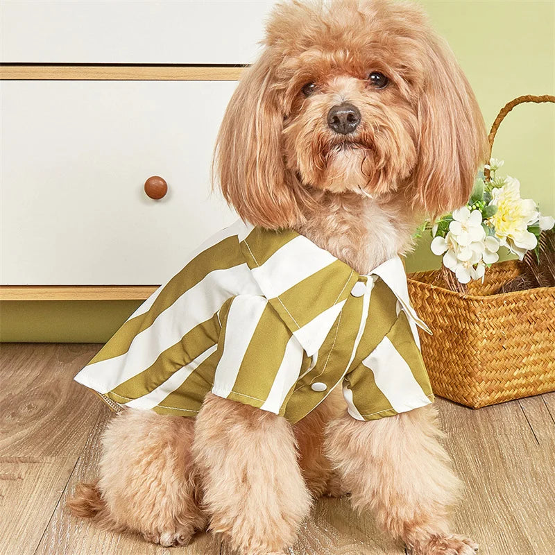 Classic Stripe Puppy Dog T Shirt Summer for Small Dogs Clothing Apparel