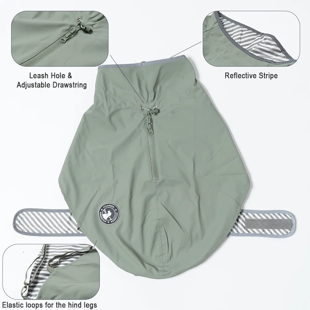Waterproof Raincoat for Dogs Windbreaker Jacket Clothing Pet Coat