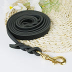 Genuine Leather Leash Braided Pet Walking Training Leads Brown Black Colors