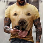 Cute Dog Face Graphics T Shirts Fashion Short Sleeve Funny 3D Animals Printed