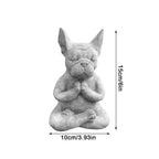 Yoga Pose Meditation Dog Resin Statue Prayer Zen French Bulldog Sculpture