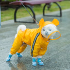 Dog Raincoat Hooded Reflective Puppy Small Waterproof Jacket Soft Breathable Mesh