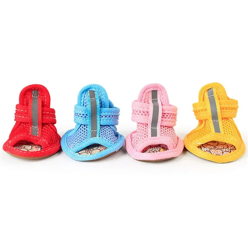 4pc/set Summer Non-slip Breathable Dog Sandals for Small Dogs