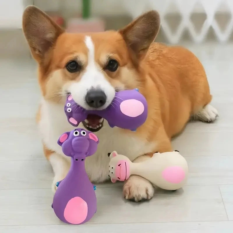Soft Rubber Chewy Toys Four Styles Squeaky Interactive Throwing Games for Small Medium dogs