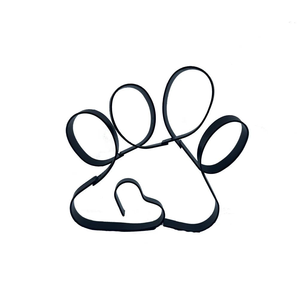 Art Sculpture Metal Dog Abstract Wall Figurines for Office Desktop Home