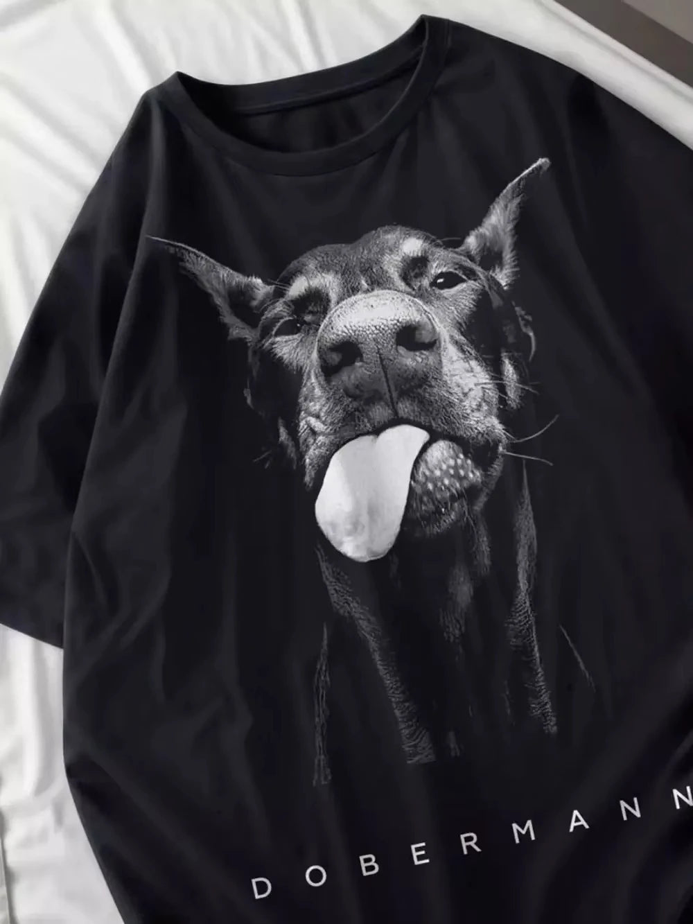 Doberman Women Print O-Neck T Shirts Casual Soft Short Sleeve Tees