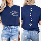 Life Is Better with Dogs Pet Lover Print T-Shirts Women's Fashion Casual Classic