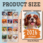 1PC 2026 Funny Wall Calendar With Monthly Cute Dog, Perfect For Home Or Office