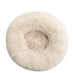 Round Pet Bed Super Soft Long Plush Winter Warm Sleeping