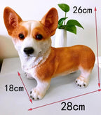 Corgi Dog Figurines Modern Decoration Resin Craft and Garden Decoration